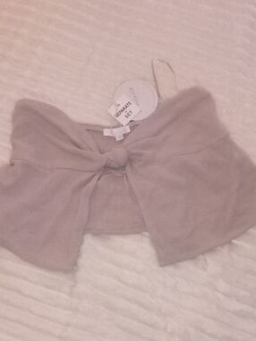 Tan Bow Front Crop Top